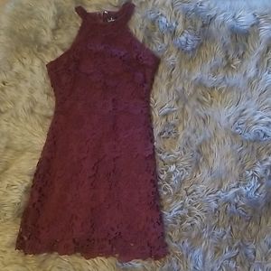 Lulu's purple lace mini dress